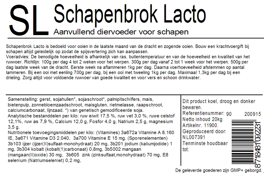 Schapenbrok Lacto | 20kg