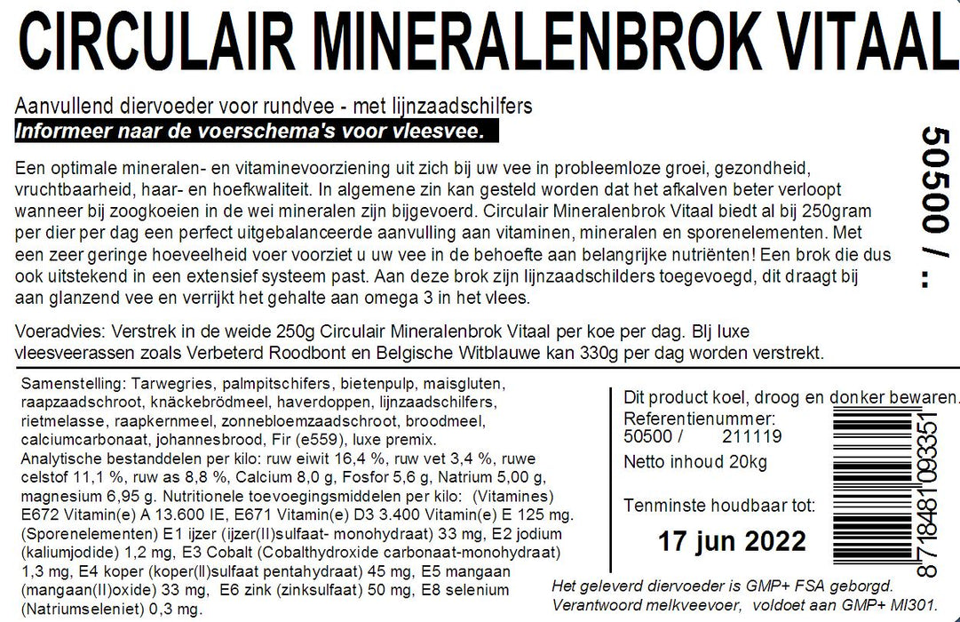 Circulair Mineralenbrok Vitaal - 20kg