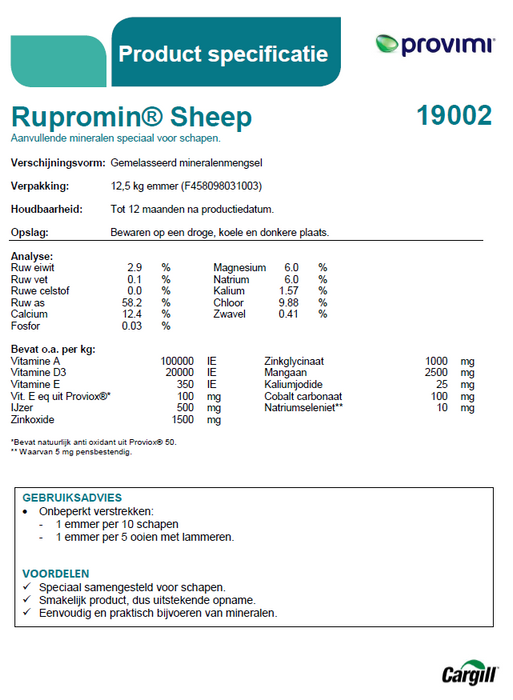 Mineralenemmer | Likemmer voor Schapen Rupromin sheep 12,5kg